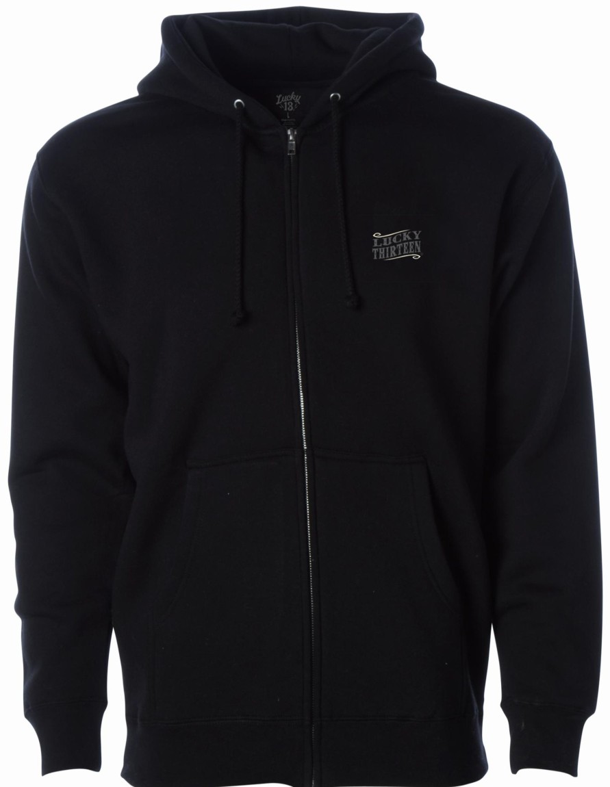 Mens Lucky 13 | The Dead Ranch Full Zip Heavyweight Hooded Sweatshirt