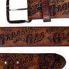 Accessories Lucky 13 | The Grease, Gas & Glory Embossed Leather Belt - Antiqued Brown