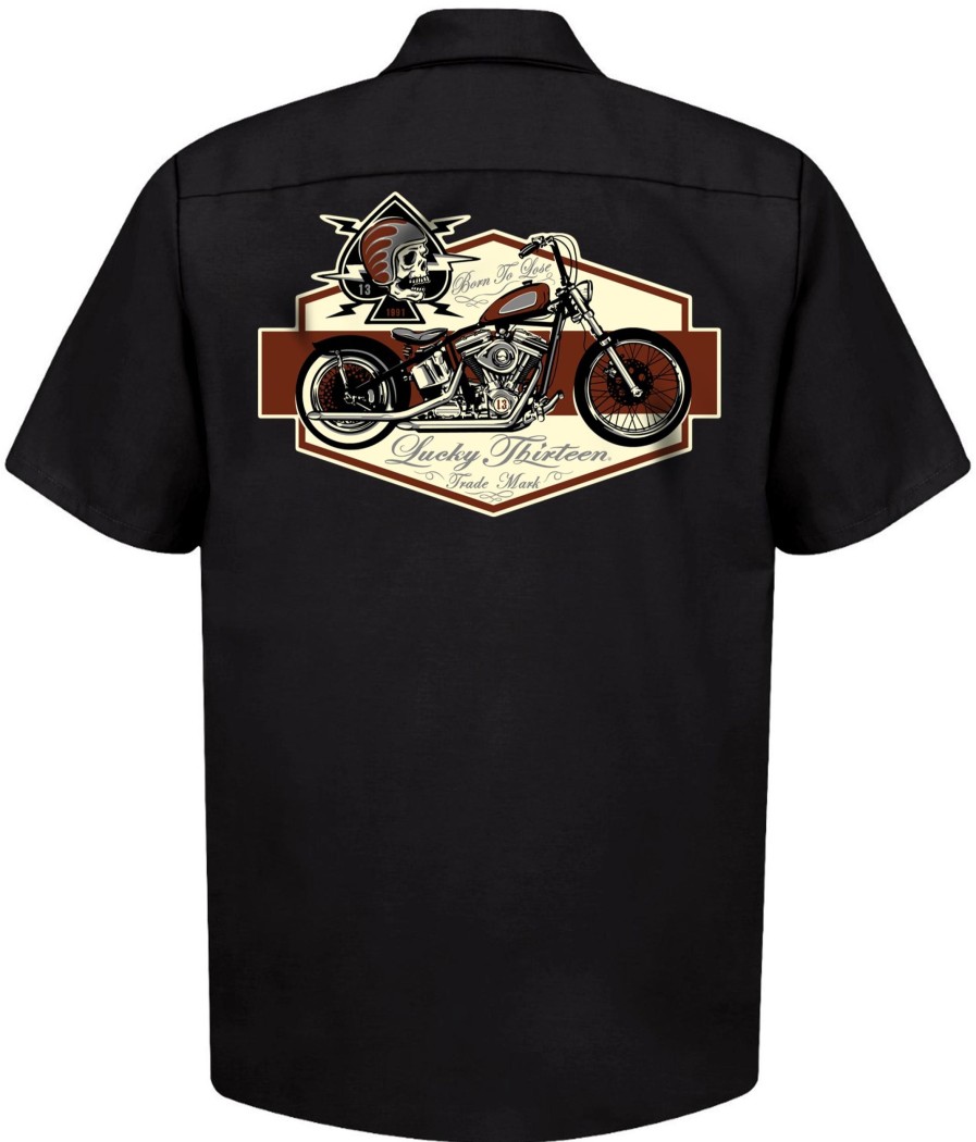 Mens Lucky 13 | The Skull Bobber Work Shirt