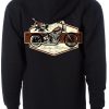 Mens Lucky 13 | Skull Bobber Heavyweight Full Zip Hooded Sweatshirt - Black