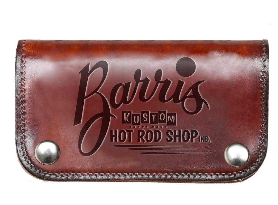 Accessories Lucky 13 | Barris Kustom Embossed Leather Wallet - Antiqued Brown