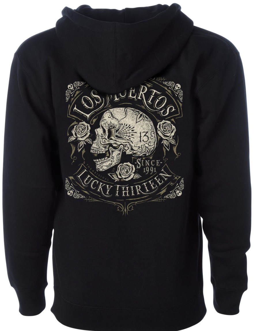 Mens Lucky 13 | Dead Skull Full-Zip Hooded Heavyweight Sweatshirt **New**