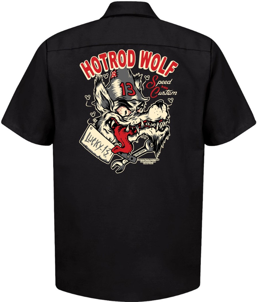 Mens Lucky 13 | The Hot Rod Wolf Work Shirt