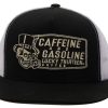 Coffee Lucky 13 | Caffeine And Gasoline Trucker Cap - Black/ White **New**