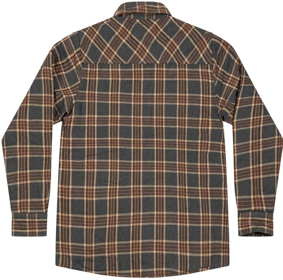 Mens Lucky 13 | Nashville Quilted Lined Midweight Flannel - Grey/Mustard