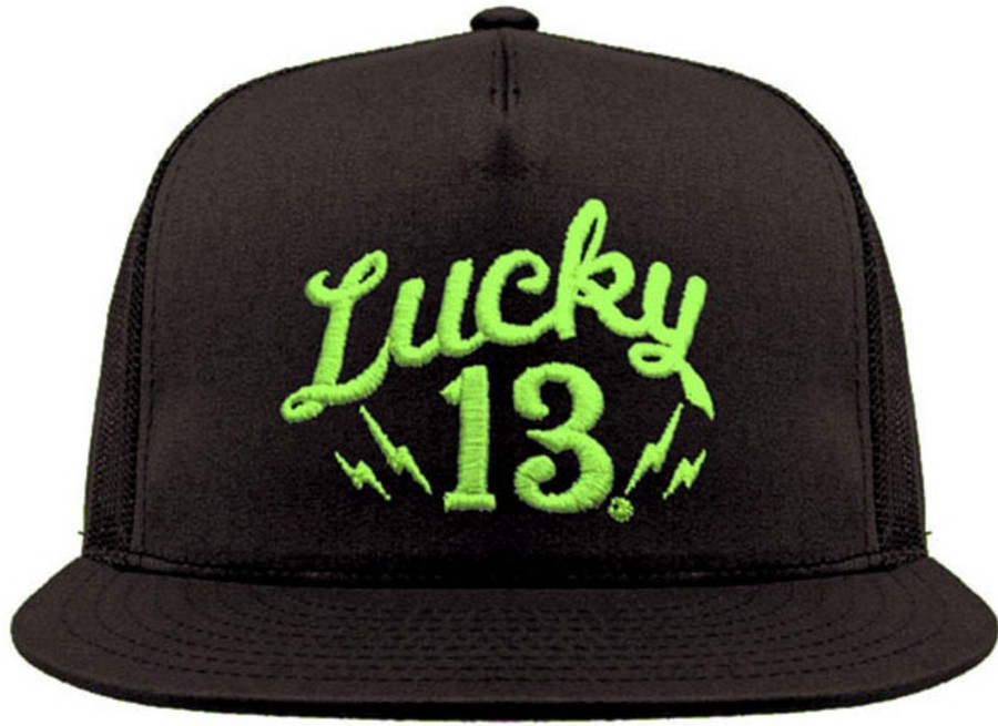 Accessories Lucky 13 | The Shocker Cap - Black/Fluorescent Green