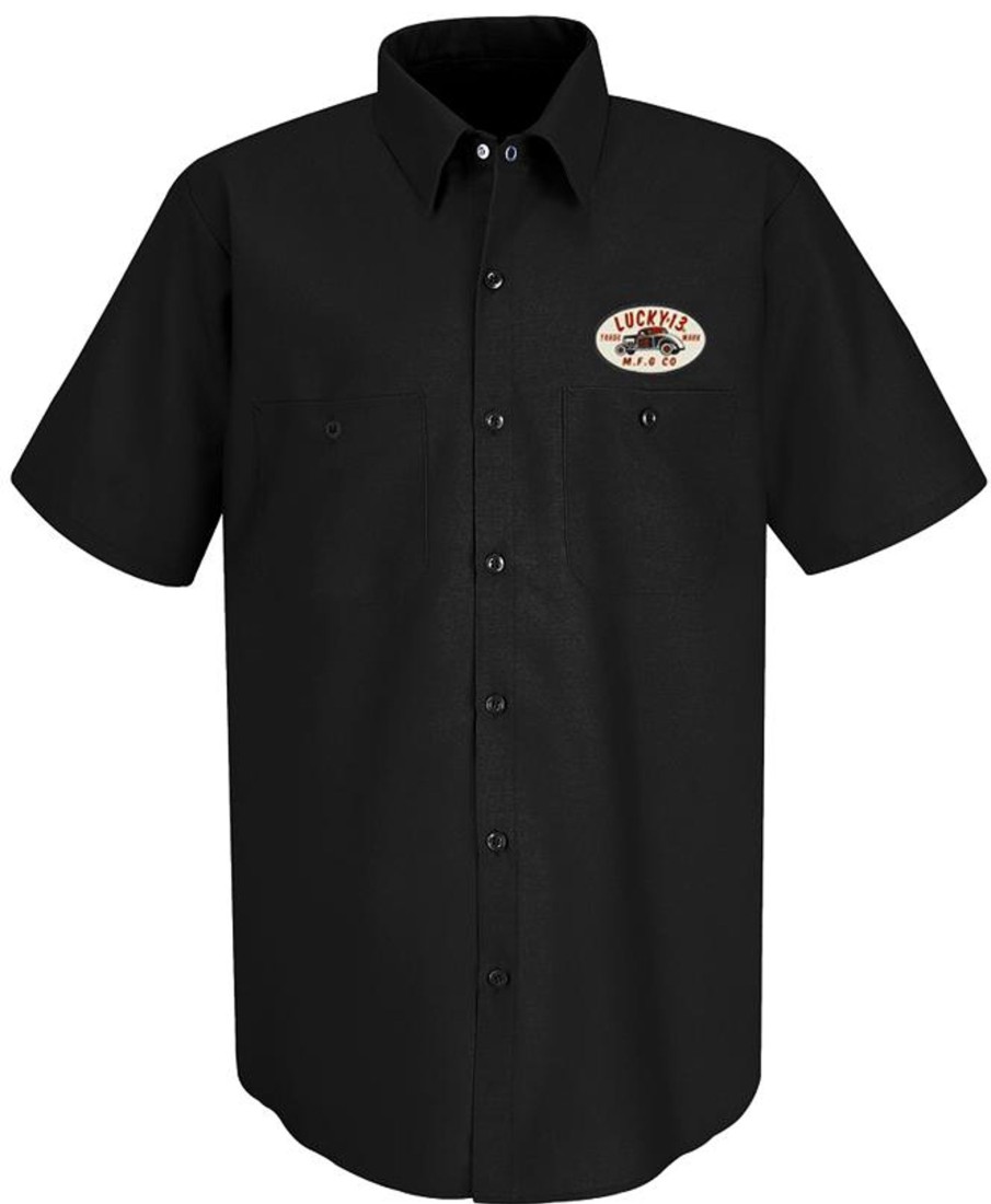 Mens Lucky 13 | The Mfg Co. Shop Shirt With Embroidered Patch