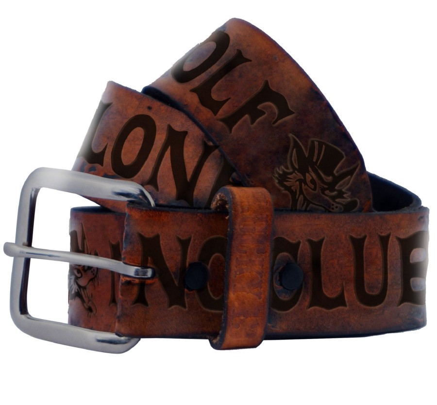 Accessories Lucky 13 | The No Club Belt - Antiqued Brown