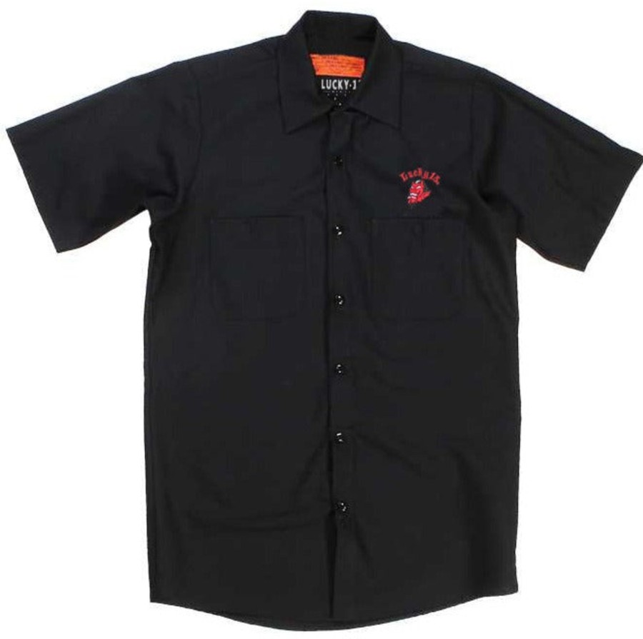 Mens Lucky 13 | The Grease, Gas & Glory Shop Shirt - Black