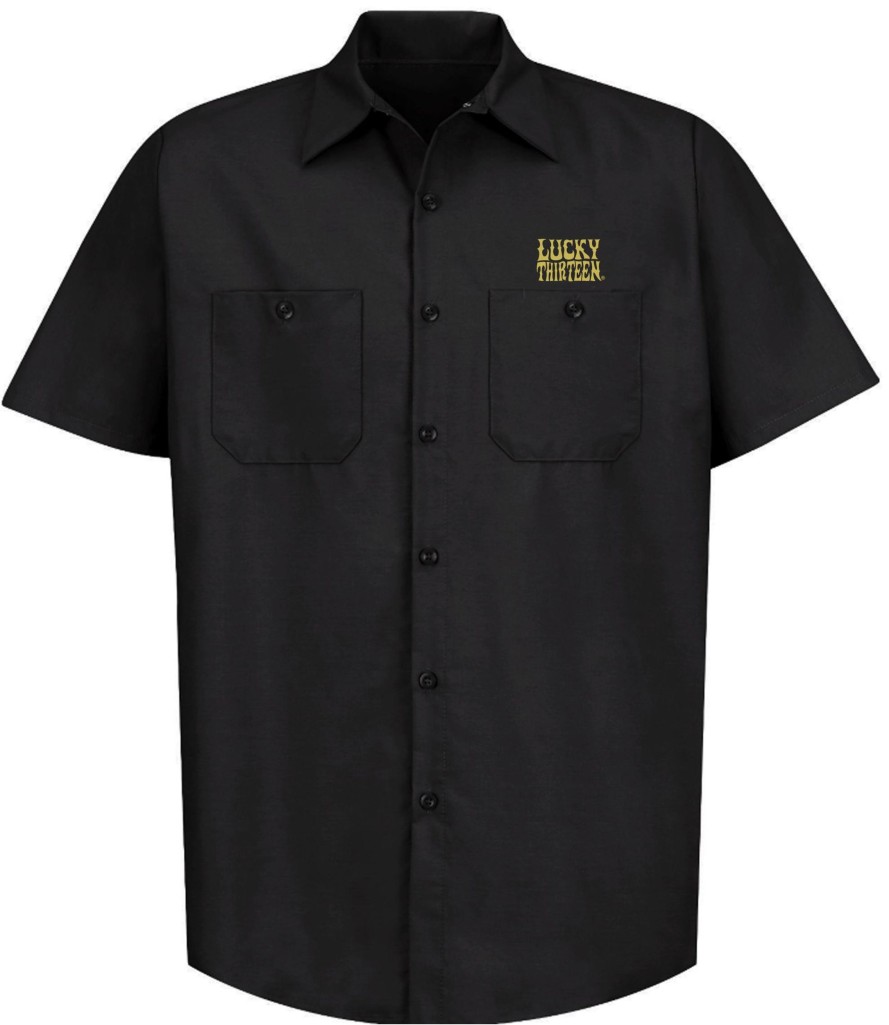 Mens Lucky 13 | The Pipe Skull Work Shirt **New**