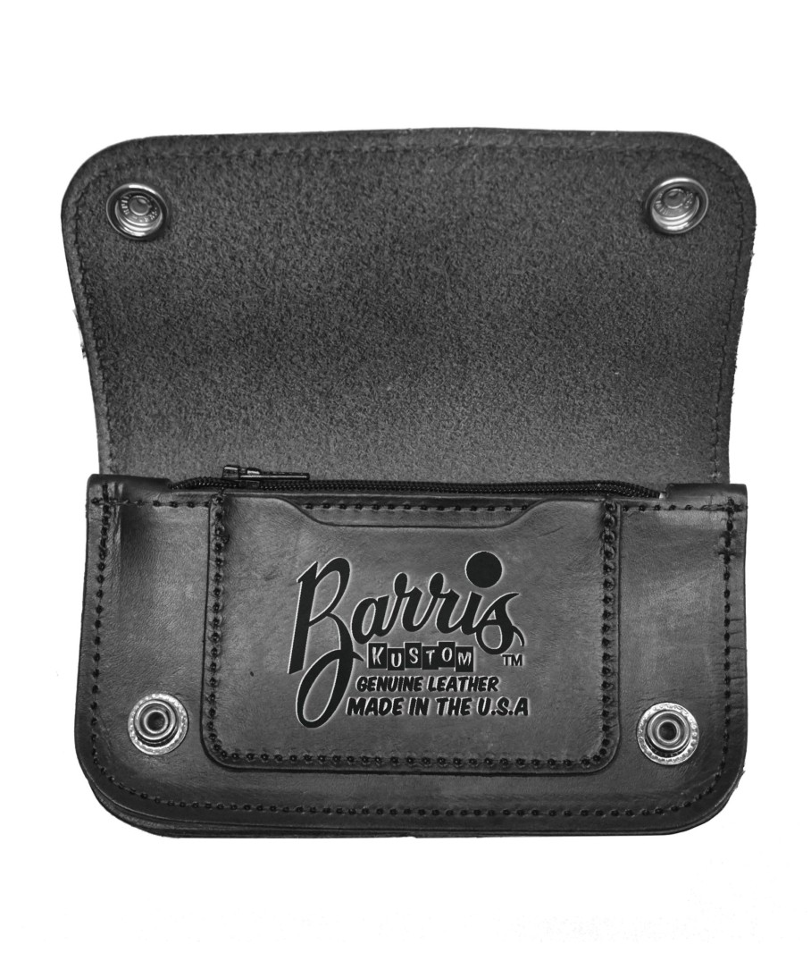 Accessories Lucky 13 | Barris Kustom Embossed Leather Wallet - Black