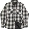 Mens Lucky 13 | Bristol Quilted Lined Flannel Shacket - Black/Grey