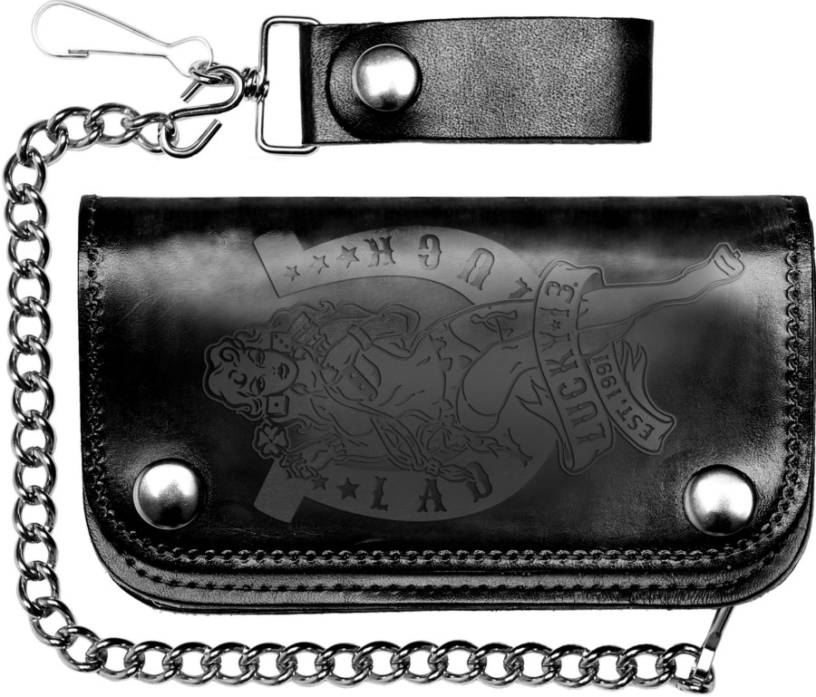 Accessories Lucky 13 | The Lady Luck Embossed Wallet - Black