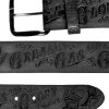 Accessories Lucky 13 | The Grease, Gas & Glory Embossed Leather Belt - Black