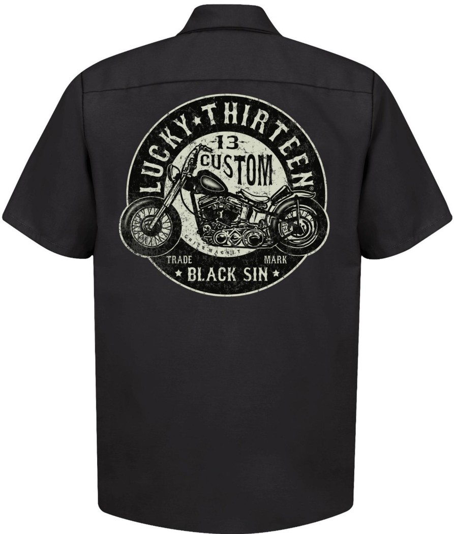 Mens Lucky 13 | The Black Sin Work Shirt