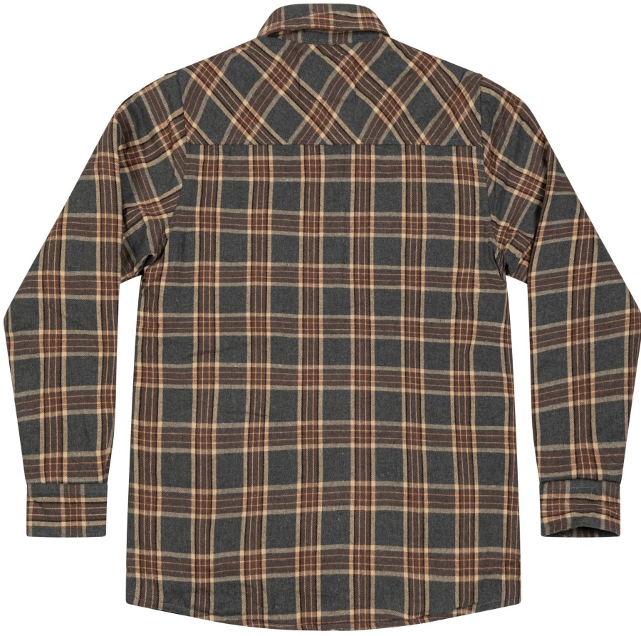 Mens Lucky 13 | Nashville Quilted Lined Midweight Flannel - Grey/Mustard