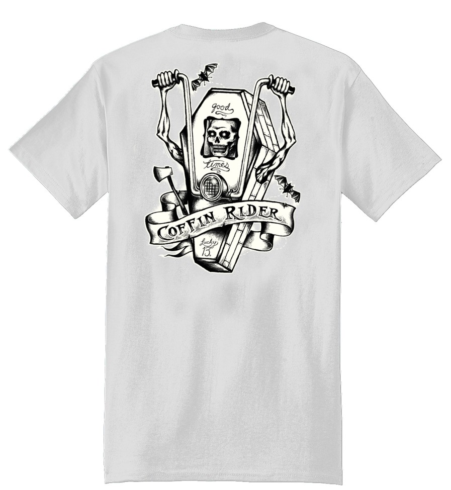 Mens Lucky 13 | The Coffin Rider Classic Fit Tee - White