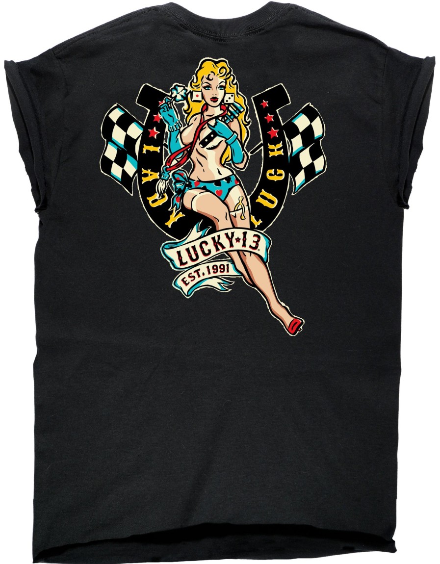 Womens Lucky 13 | The Lady Luck Custom Capped Sleeve Women'S Tee