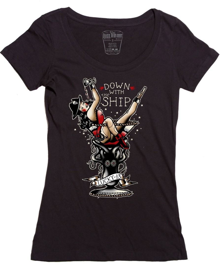 Womens Lucky 13 | The Down With The Ship Scoop Neck Tee