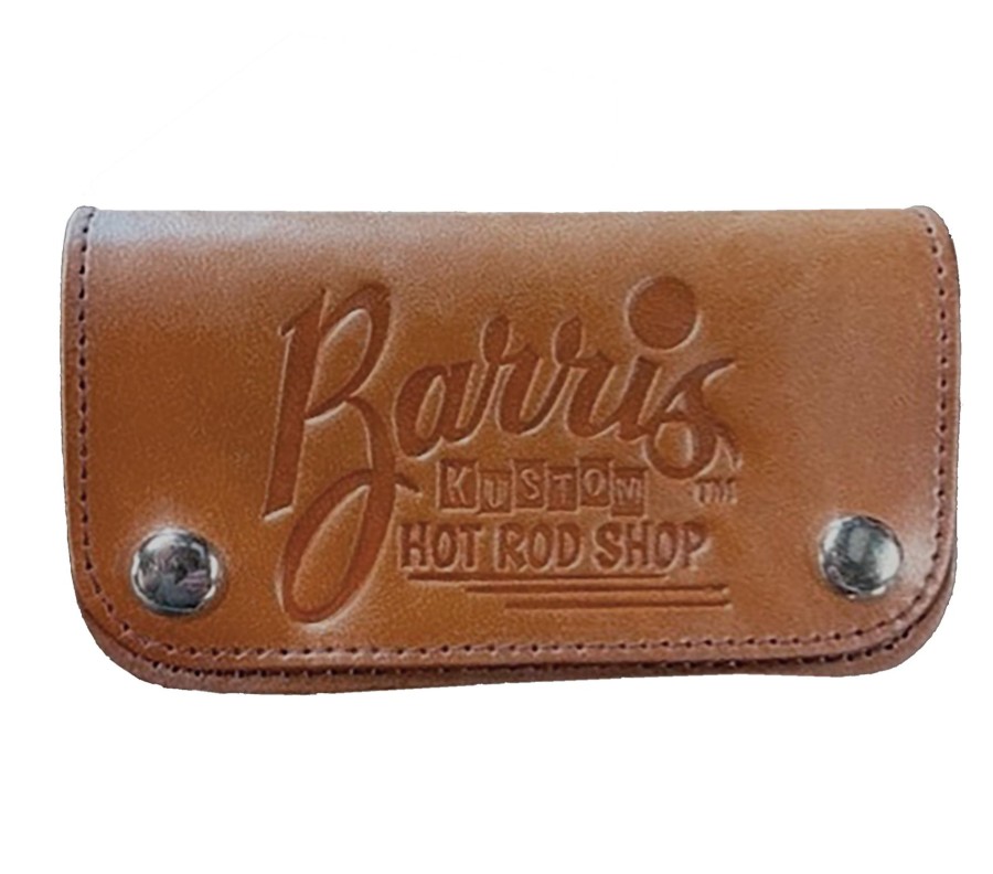 Accessories Lucky 13 | Barris Kustom Embossed Leather Wallet - Honey