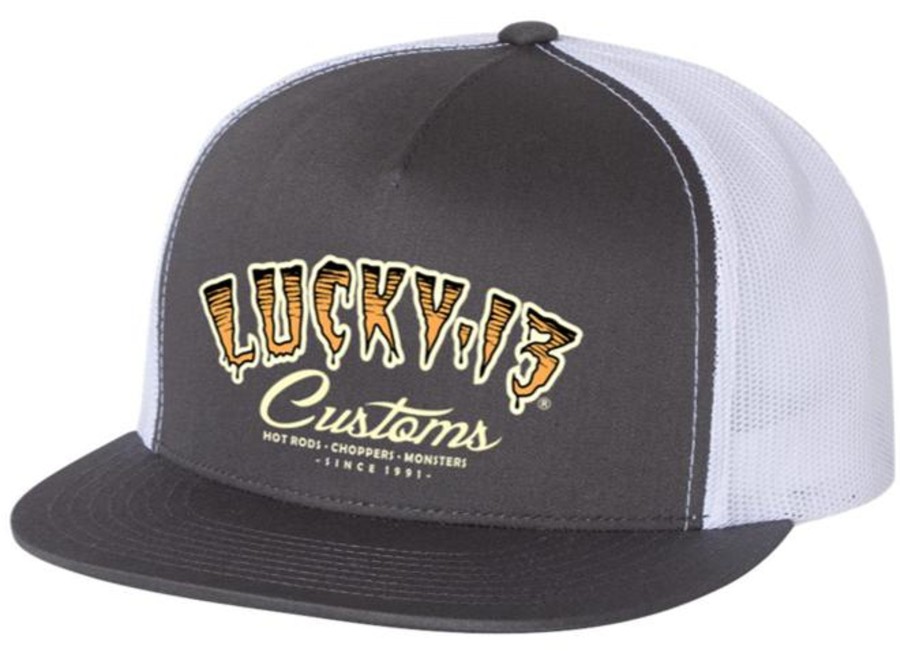 Accessories Lucky 13 | The Tiger Custom Cap - Charcoal/White