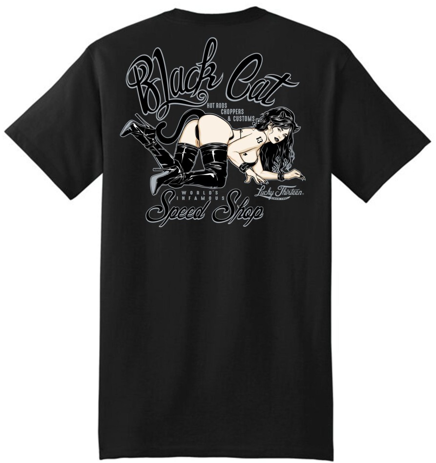 Mens Lucky 13 | The Black Cat Speed Shop Classic Fit Tee