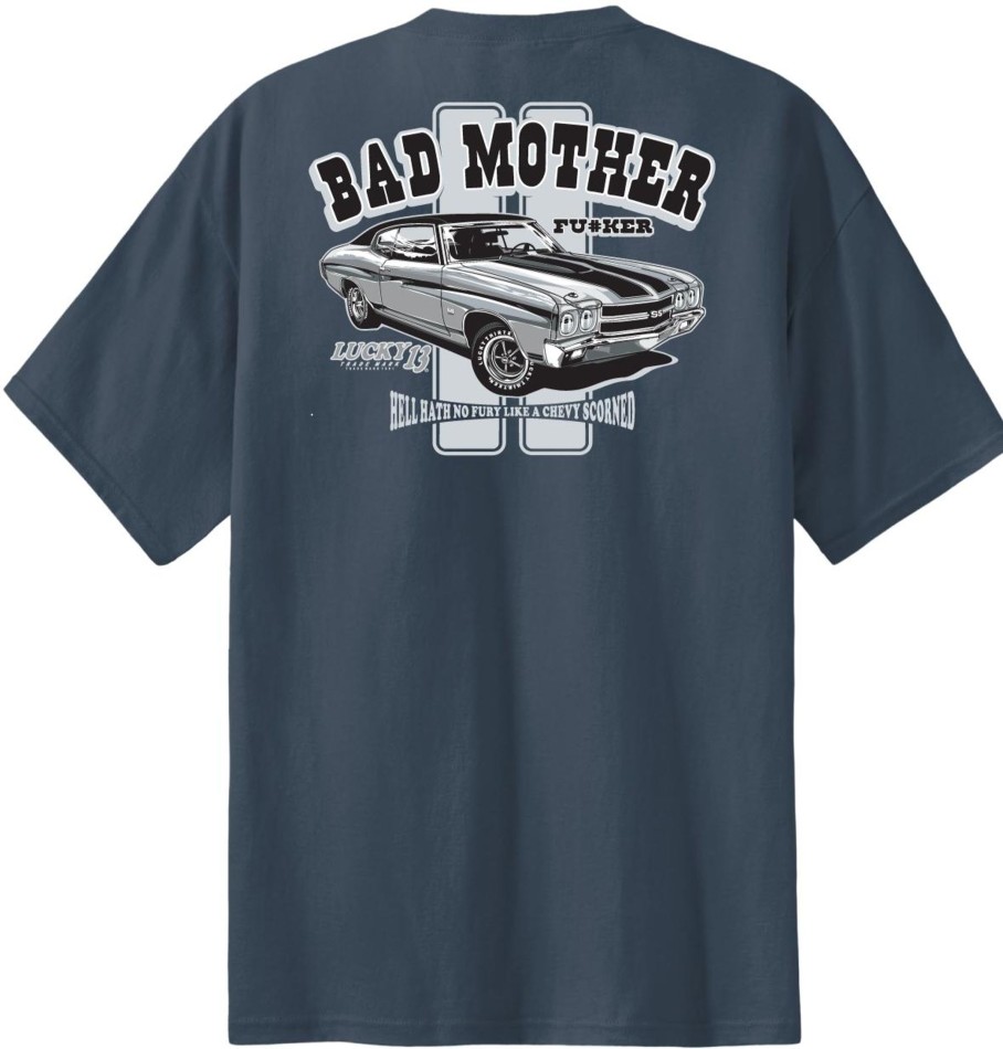 Mens Lucky 13 | Bad Mofo Classic Fit Tee -Steel Blue