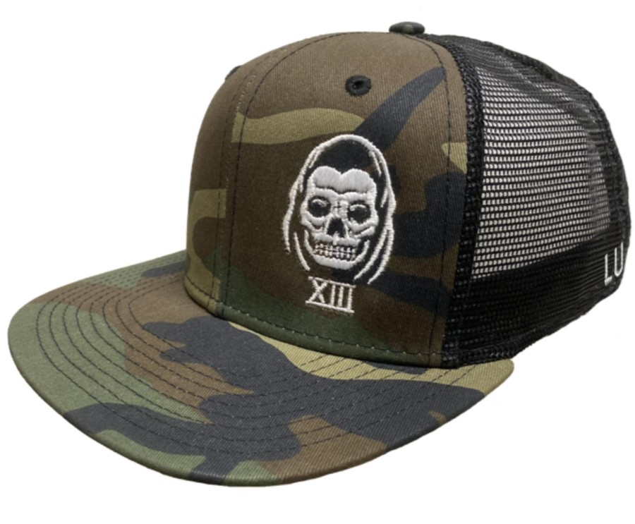 Accessories Lucky 13 | The Speed Reaper Snapback Trucker Cap - Camo/Black