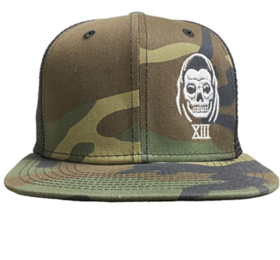 Accessories Lucky 13 | The Speed Reaper Snapback Trucker Cap - Camo/Black