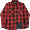 Mens Lucky 13 | Outlaw Quilted Lined Flannel Shacket - Red/Black