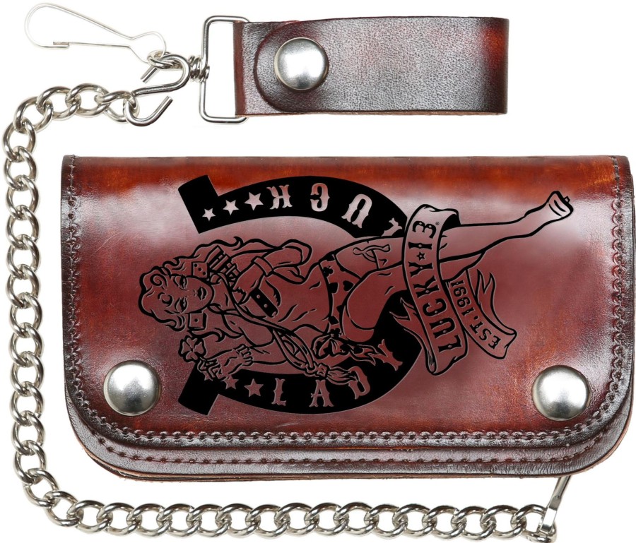 Accessories Lucky 13 | Lady Luck Embossedwallet - Antiqued Brown