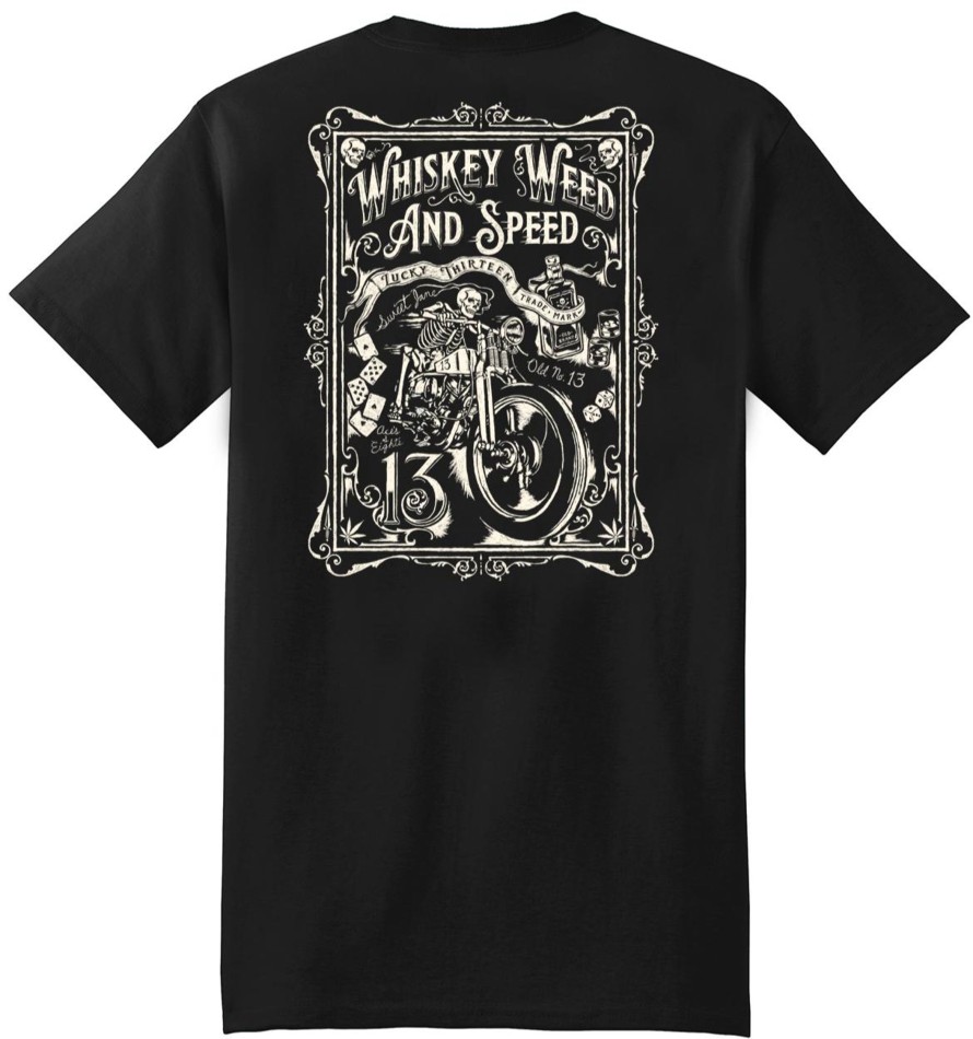 Mens Lucky 13 | The Whiskey Weed & Speed Classic Fit Tee