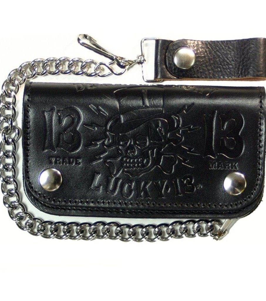 Accessories Lucky 13 | The Death Or Glory Embossed Leather Wallet - Black