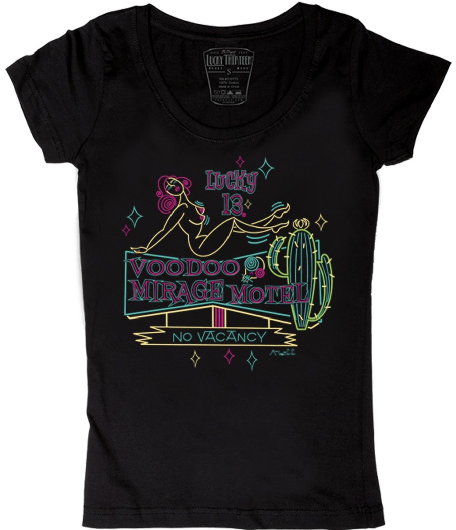 Womens Lucky 13 | Voodoo Mirage Women'S Scoop Neck Tee By Mcbiff