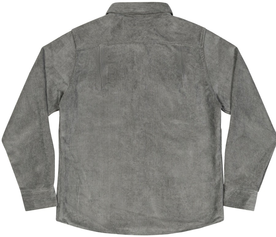 Mens Lucky 13 | The Junior Sueded Corduroy Button Up Shirt - Charcoal