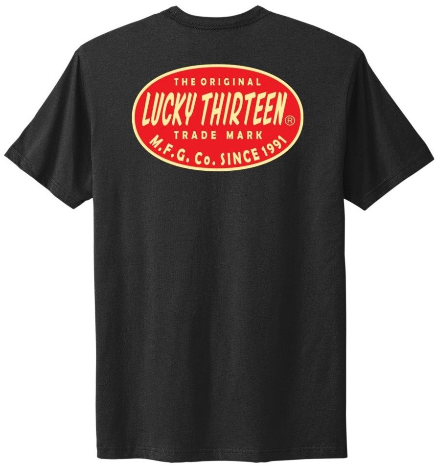 Mens Lucky 13 | Retro Oval All New Comfort Tee *New Style*