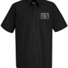 Mens Lucky 13 | The Skull Stars Shop Shirt With Embroidered Patch- Black/White