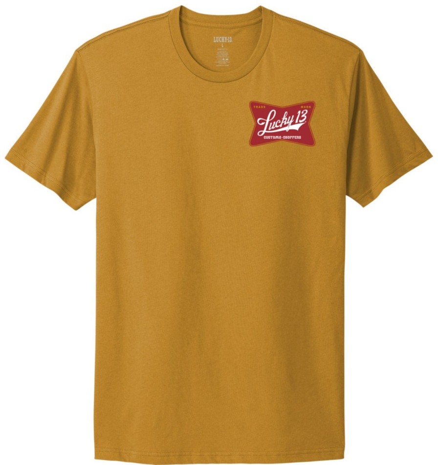 Mens Lucky 13 | Custom Life All New Comfort Tee *New Style* - Antiqued Gold