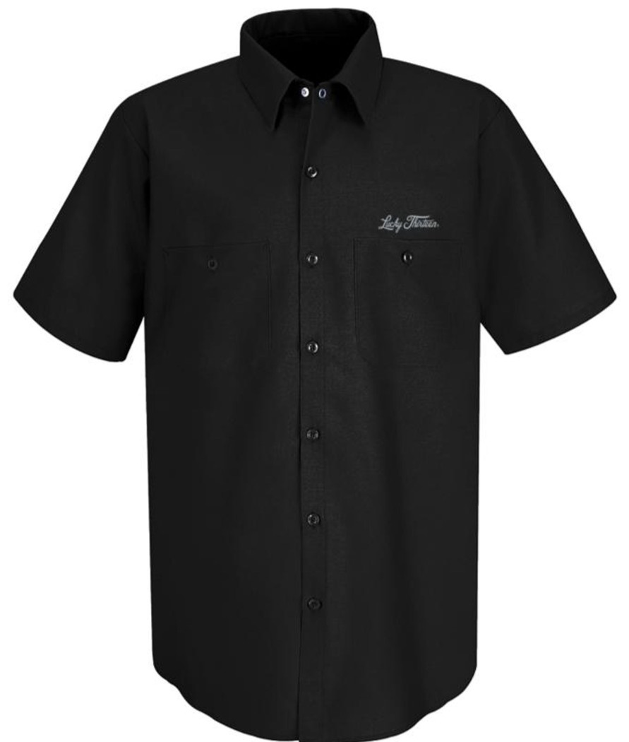 Mens Lucky 13 | The Black Cat Speed Shop Work Shirt