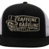 Accessories Lucky 13 | Caffeine And Gasoline Trucker Cap - Black/ White **New**